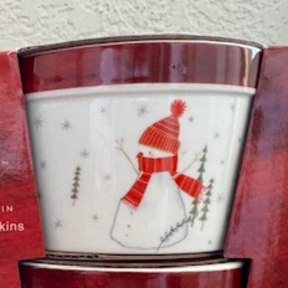 Set 4 Ramekins for Holidays - 4 Snowmen designs - Fine Porcelain - BNIB - Picture 4 of 8